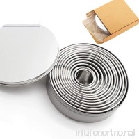 Stainless Steel Mousse Circle 12 Piece Round Cake Mold Fondant Donut Cookie Mold Round Baking Utensil - B07G3RMC11